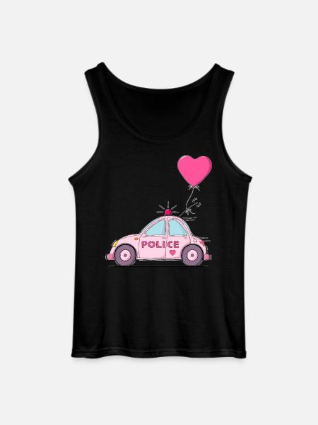 Police Heart Pink - Gildan Men’s Tank Top - black