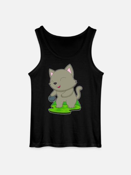 Cat Bowling Bowling Ball - Gildan Men’s Tank Top - black