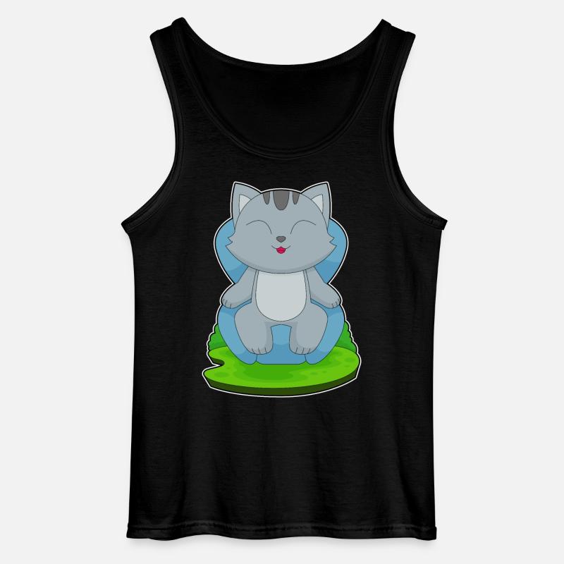 Katze Sessel - Gildan Männer Tank Top - Schwarz