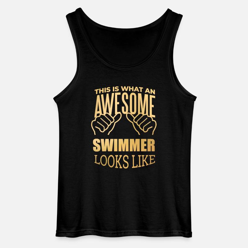 schwimmen - Gildan Männer Tank Top - Schwarz