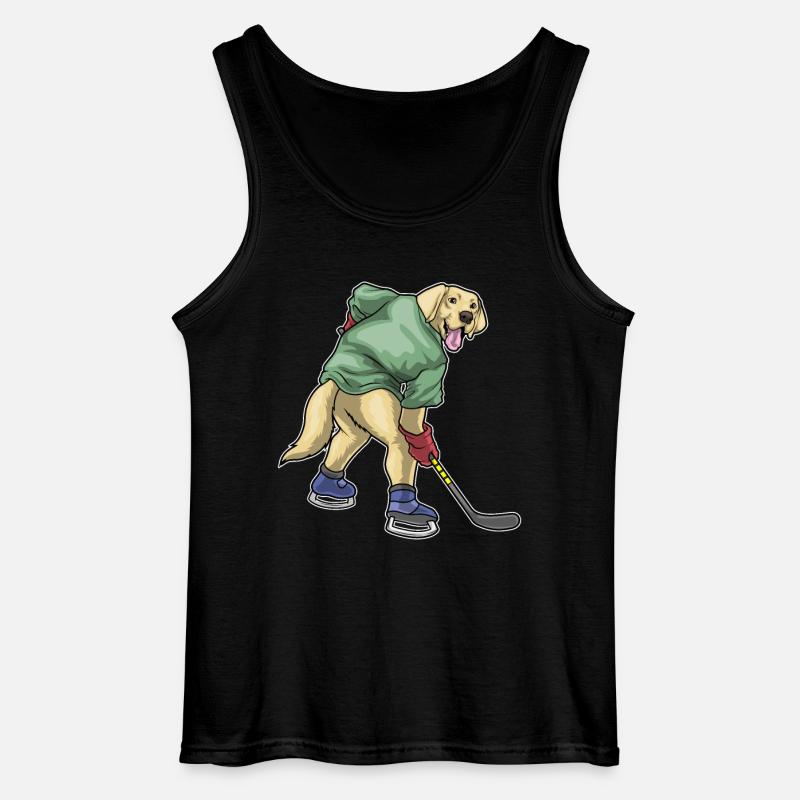 Labrador Eishockey Eishockeyschläger - Gildan Männer Tank Top - Schwarz