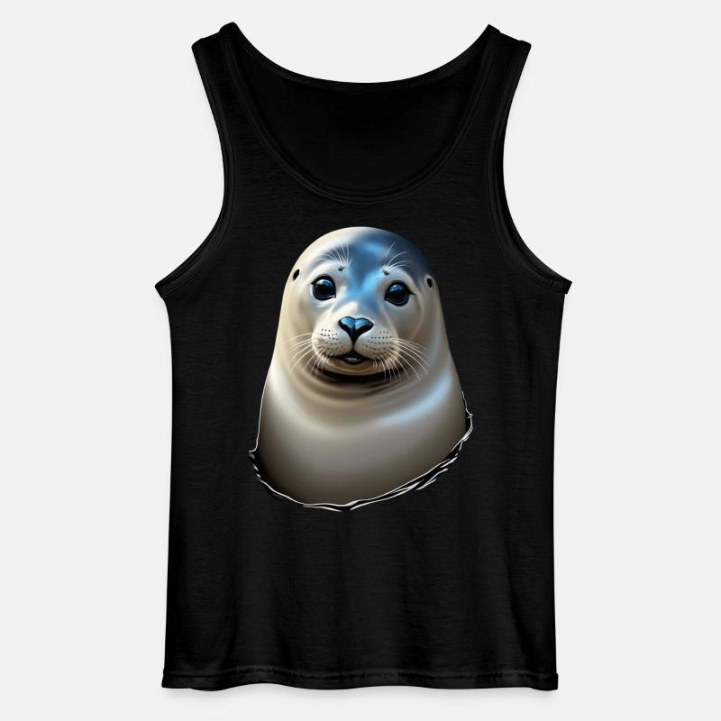 Schöne Robbe - Gildan Männer Tank Top - Schwarz