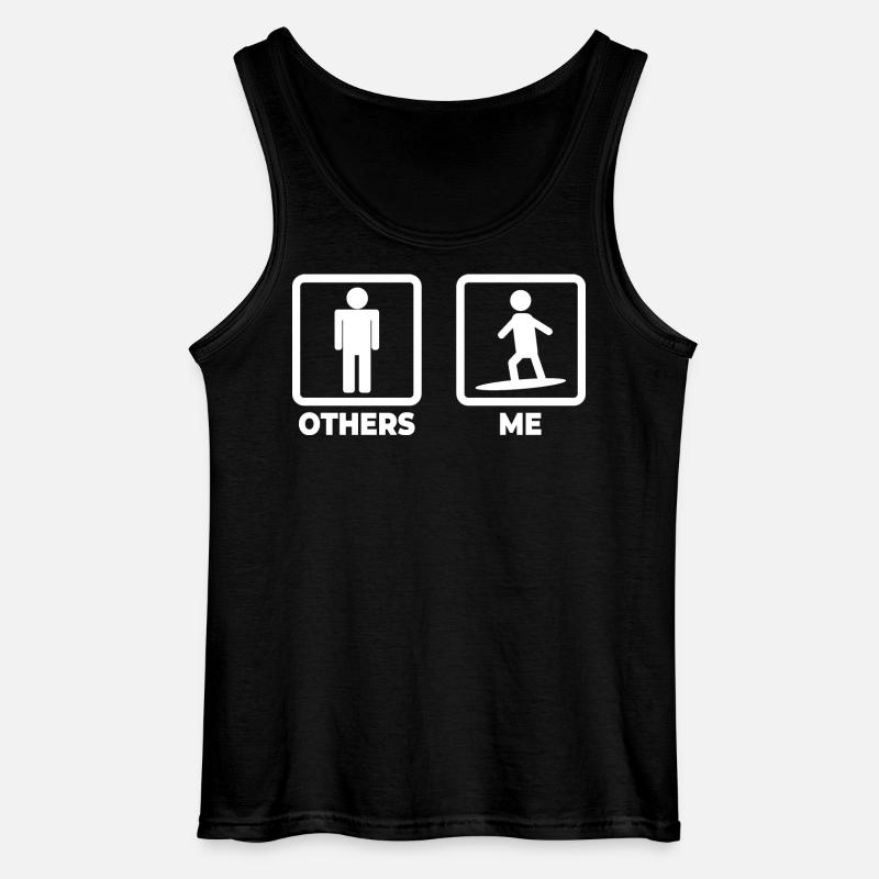 Surfer Strichmännchen - Gildan Männer Tank Top - Schwarz