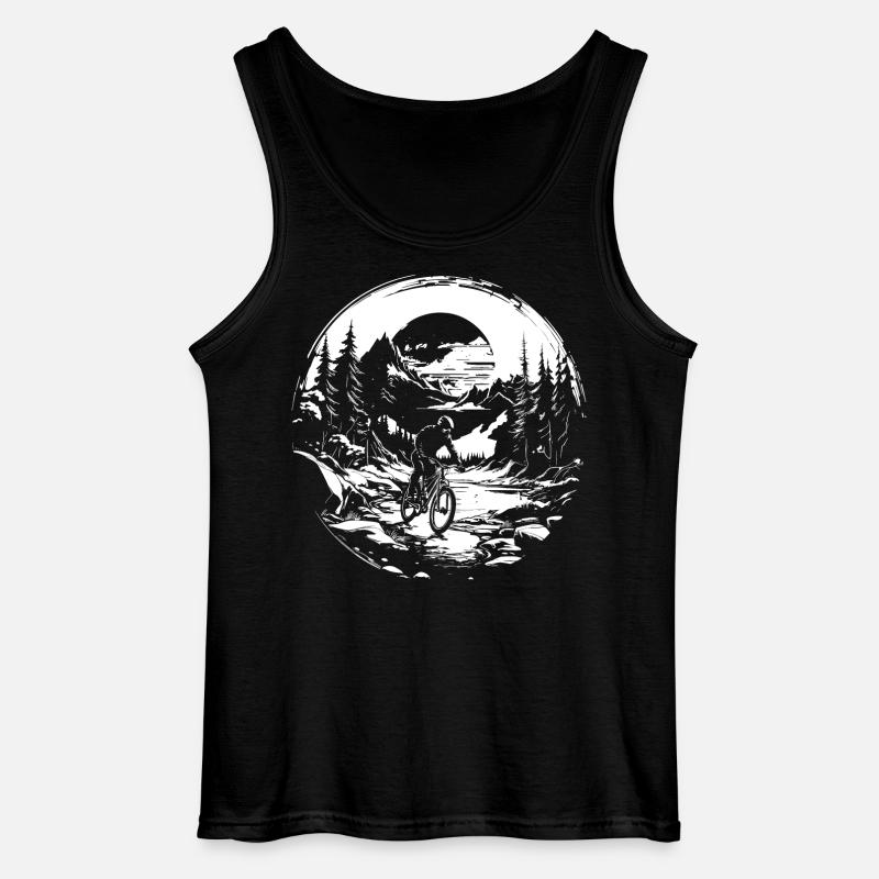 Mountainbiker Grafik - Gildan Männer Tank Top - Schwarz