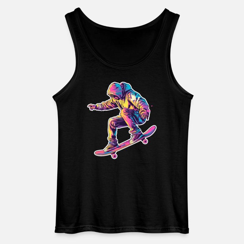 Retro Skateboarder - Gildan Männer Tank Top - Schwarz