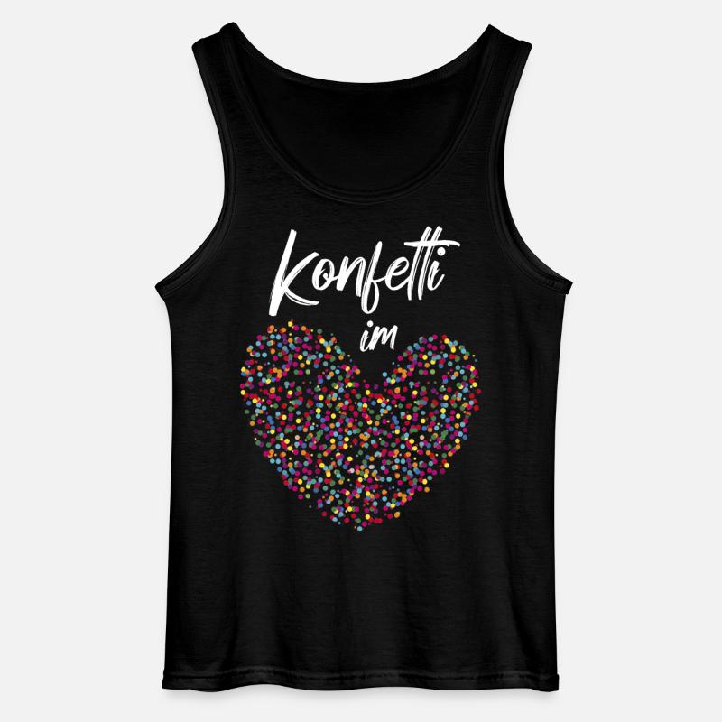 Stimmung Konfetti Fasching Karneval Silvester - Gildan Männer Tank Top - Schwarz
