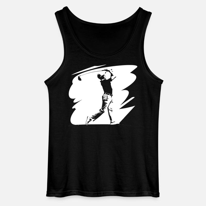 Golfer Skizze - Gildan Männer Tank Top - Schwarz