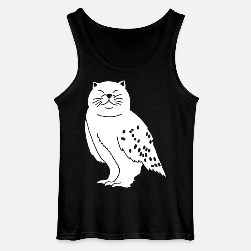 Eule Katze - Gildan Männer Tank Top - Schwarz