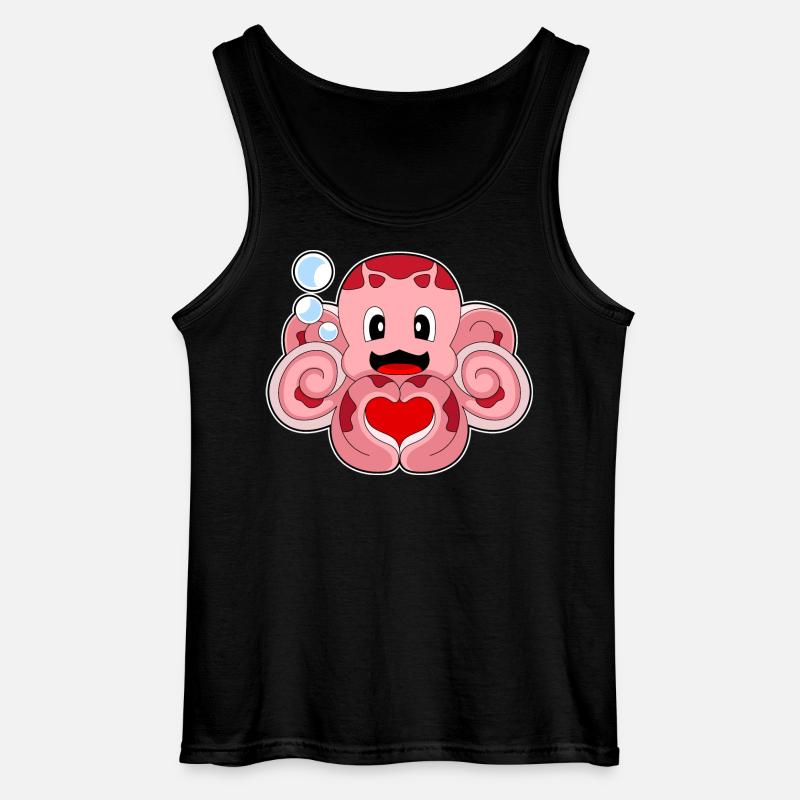 Octopus Heart - Gildan Men’s Tank Top - black