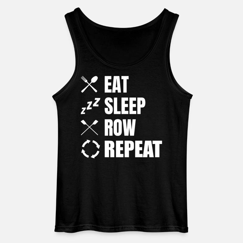 Eat Sleep Row Repeat - Gildan Men’s Tank Top - black