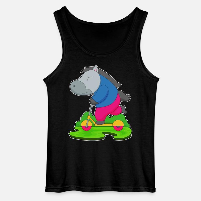 Pferd Roller - Gildan Männer Tank Top - Schwarz