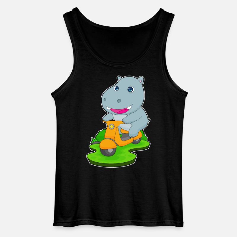 Nilpferd Motorroller - Gildan Männer Tank Top - Schwarz