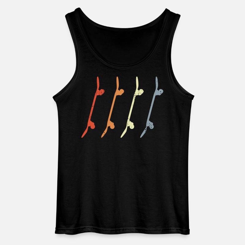 Skateboards Retro Look - Gildan Männer Tank Top - Schwarz