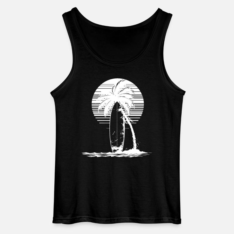 Surfbrett Zeichnung - Gildan Männer Tank Top - Schwarz