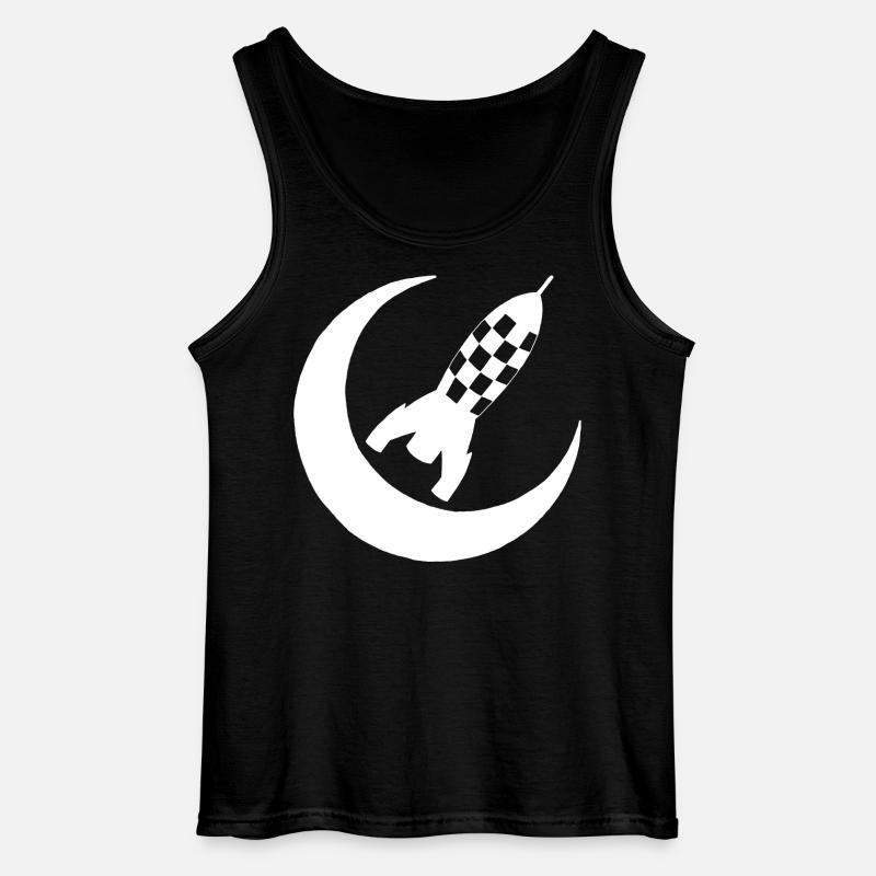 Weiße Rakete und Halbmond - Gildan Männer Tank Top - Schwarz
