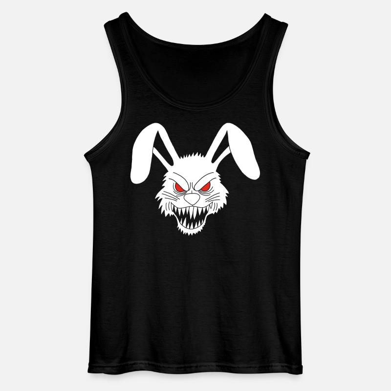 Dämonisches weißes Kaninchen - Gildan Männer Tank Top - Schwarz