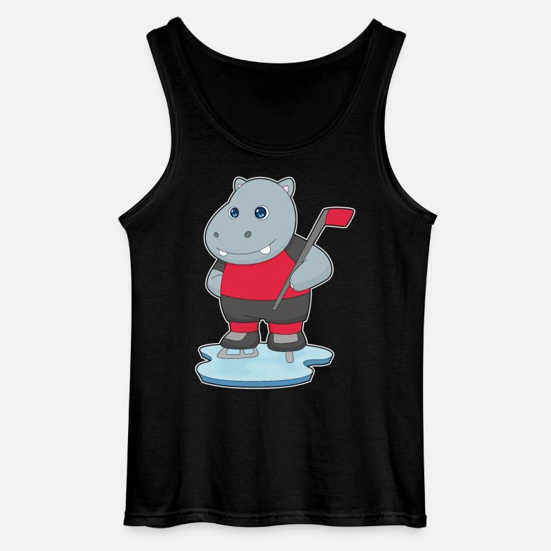 Nilpferd Eishockey Eishockeyschläger - Gildan Männer Tank Top - Schwarz