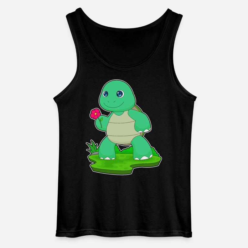Turtle Flower - Gildan Men’s Tank Top - black
