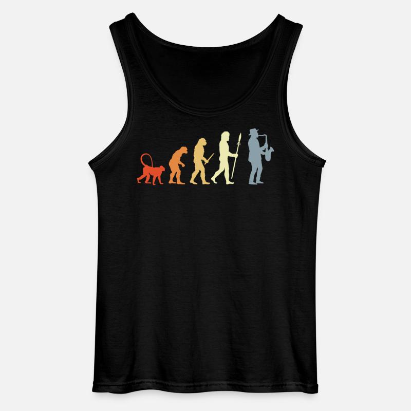 Saxophonist Evolution - Gildan Männer Tank Top - Schwarz