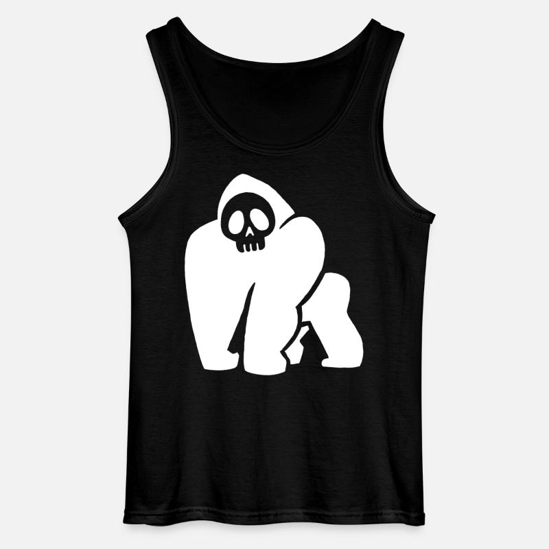 Weißer Gorilla Schädel - Gildan Männer Tank Top - Schwarz