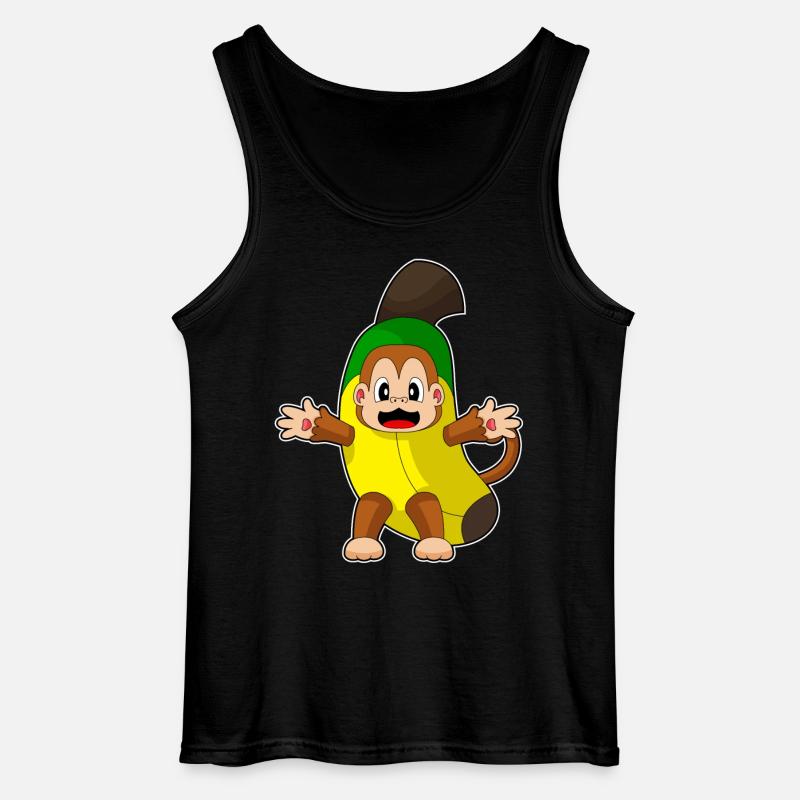 Affe Banane - Gildan Männer Tank Top - Schwarz