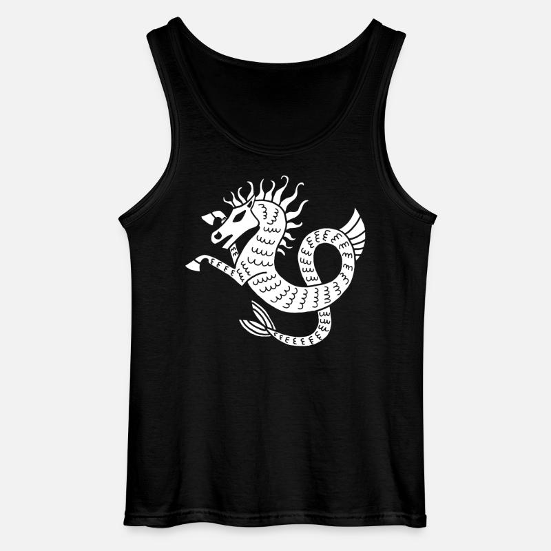 Weißes Seepferdchen - Gildan Männer Tank Top - Schwarz