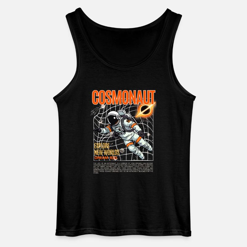 orbit astronaut - cosmonaut - Gildan Men’s Tank Top - black