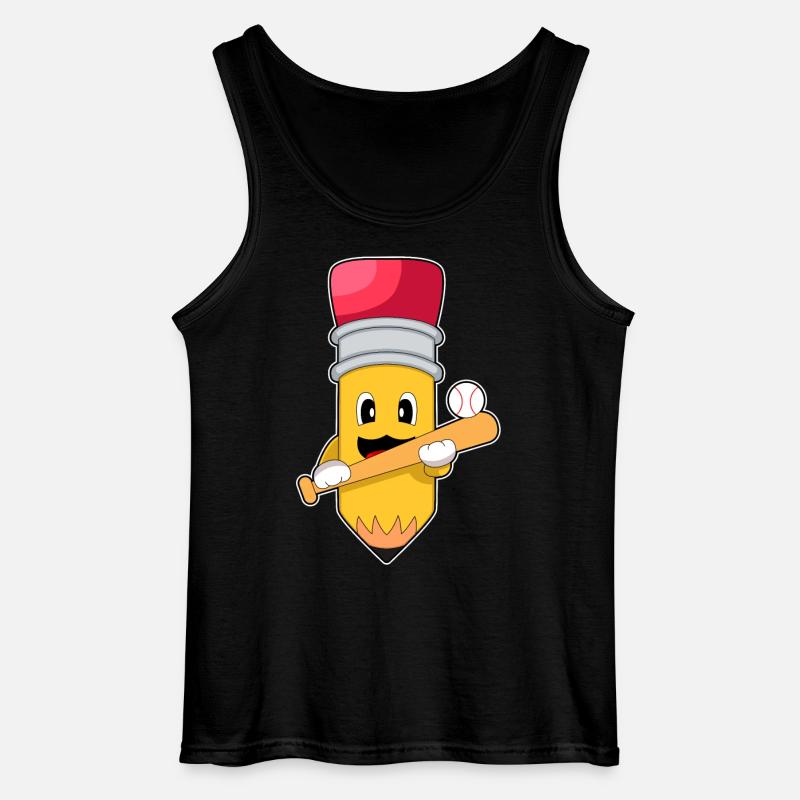 Pencil Baseball Baseball Bat - Gildan Men’s Tank Top - black