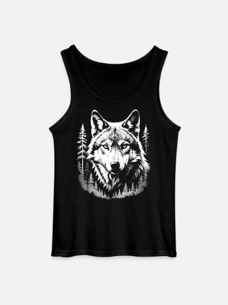 Loup, Forêt - Débardeur Gildan Homme - noir