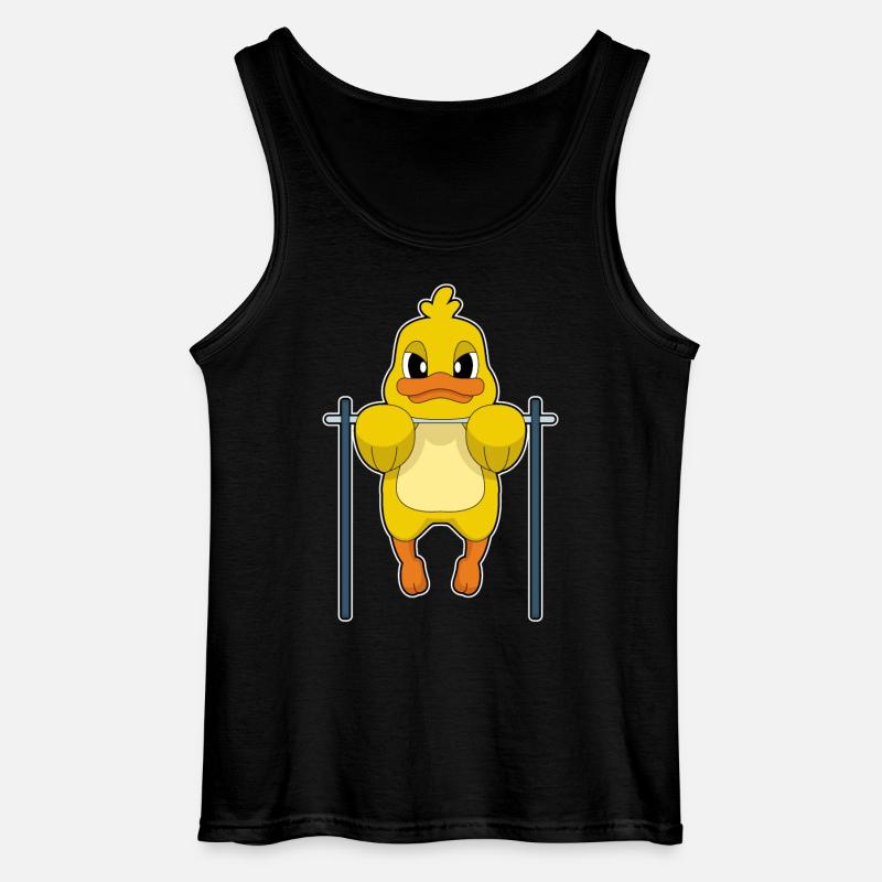 Duck Bodybuilder Pull-ups Bodybuilding - Gildan Men’s Tank Top - black