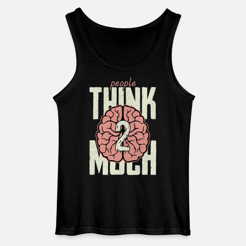 people think 2 much - Gildan Männer Tank Top - Schwarz