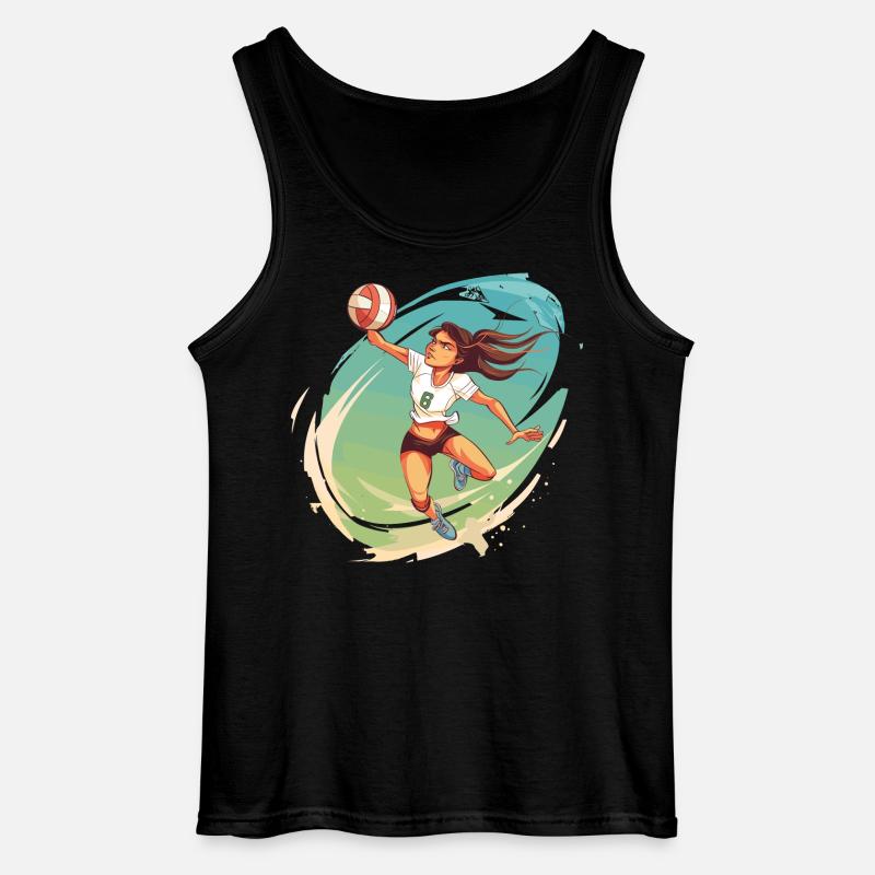 Volleyballspielerin Comic Stil - Gildan Männer Tank Top - Schwarz