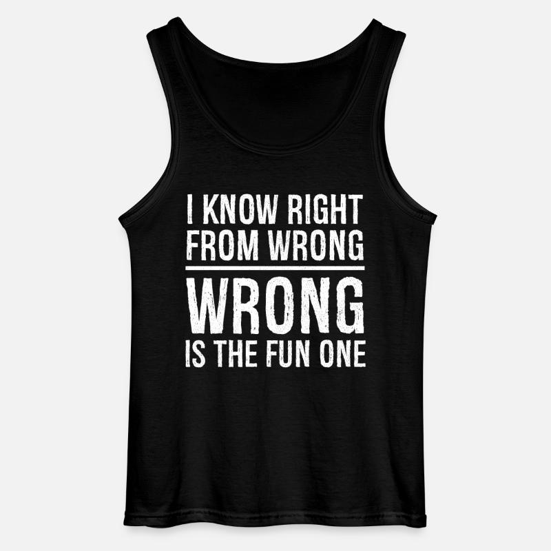 I know right from wrong - Gildan Männer Tank Top - Schwarz