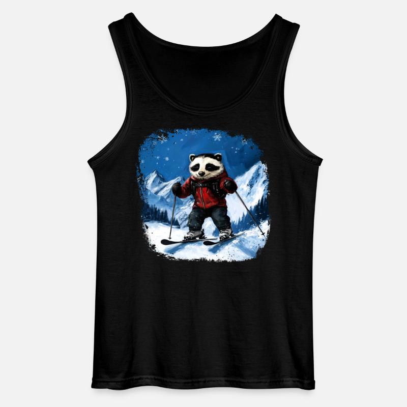 Skifahrer Dachs - Gildan Männer Tank Top - Schwarz