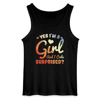 Developer - Gildan Men’s Tank Top - black - Front - AI Model Male 185 dark (185cm)