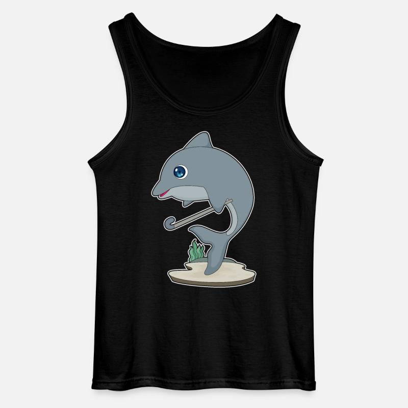 Delfin Feldhockey Hockeyschläger - Gildan Männer Tank Top - Schwarz