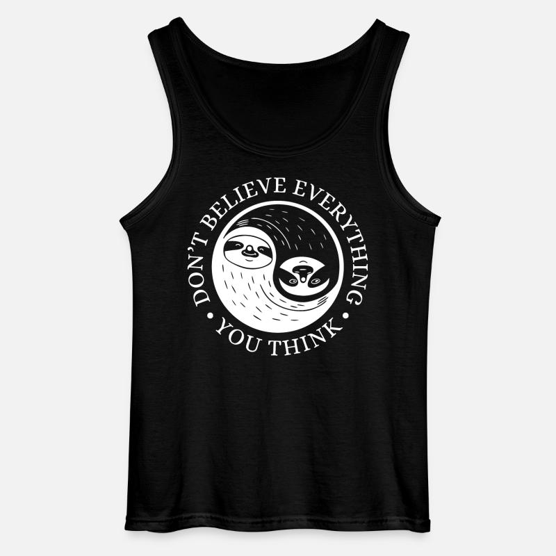 Yin-Yang Sloth – Relaxed Mindset - Gildan Men’s Tank Top - black