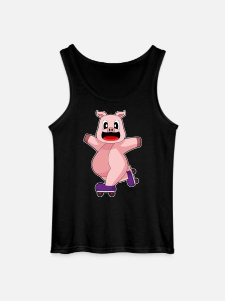 Pig Inline skating Inline skates - Gildan Men’s Tank Top - black
