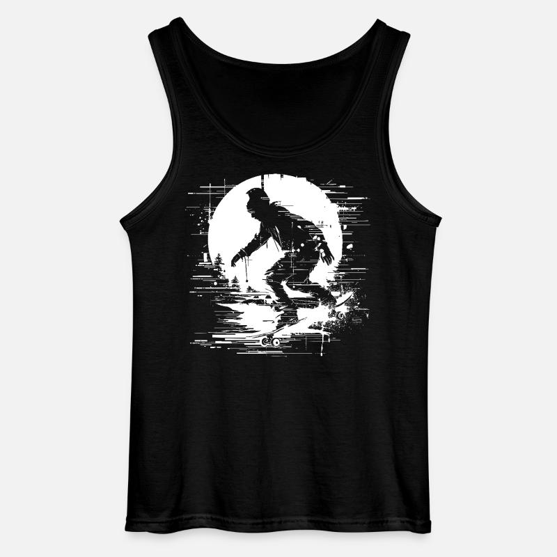 Skateboarderin Pixel Grafik - Gildan Männer Tank Top - Schwarz