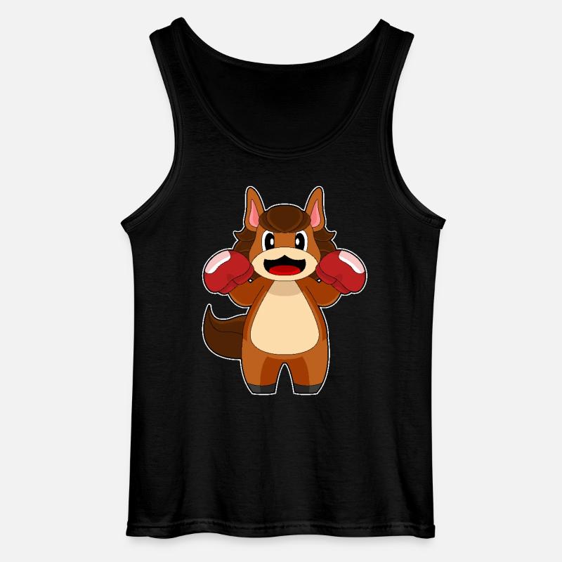 Pferd Boxer Boxhandschuhe Boxen - Gildan Männer Tank Top - Schwarz