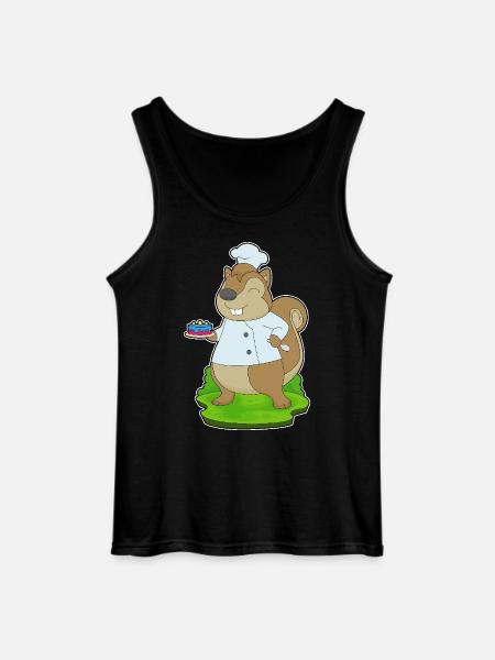 Squirrel Birthday Cake - Gildan Men’s Tank Top - black
