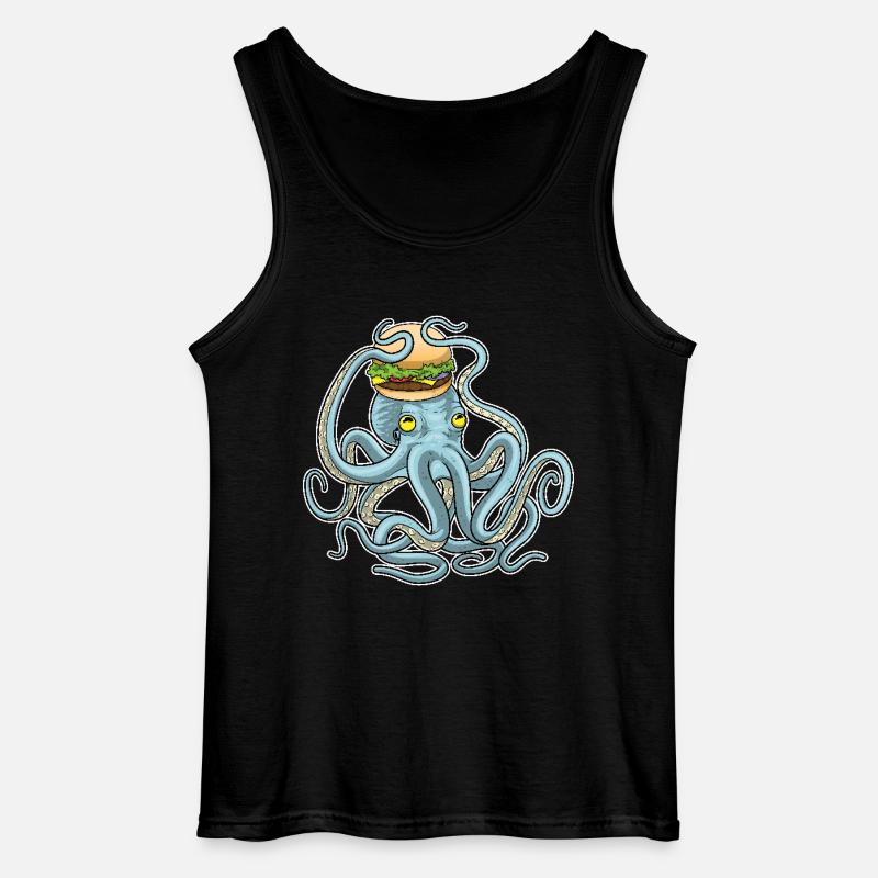 Krake Cheeseburger - Gildan Männer Tank Top - Schwarz