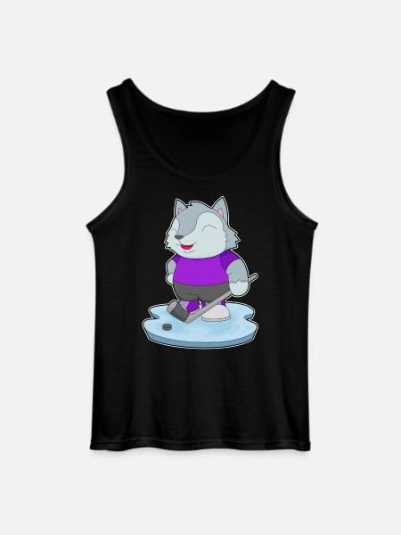 Wolf Eishockey Eishockeyschläger - Gildan Männer Tank Top - Schwarz