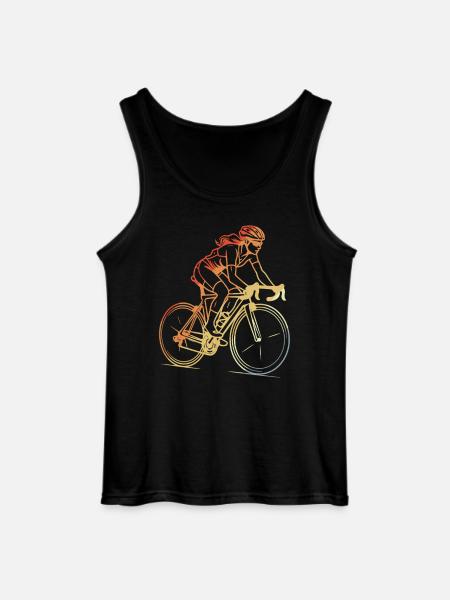 Retro Radfahrerin Line Art - Gildan Männer Tank Top - Schwarz