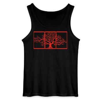 Nature view (red) - Gildan Men’s Tank Top - black - Front - AI Model Male 185 dark (185cm)