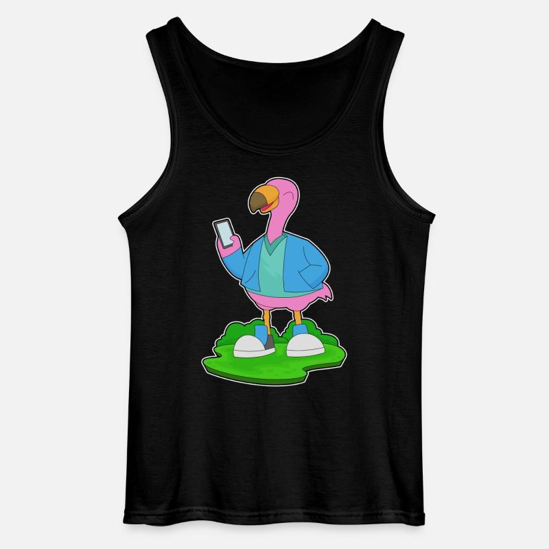 Flamingo Handy - Gildan Männer Tank Top - Schwarz