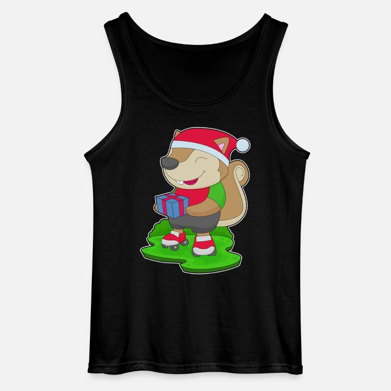 Eichhörnchen Weihnachten Inline skating - Gildan Männer Tank Top - Schwarz