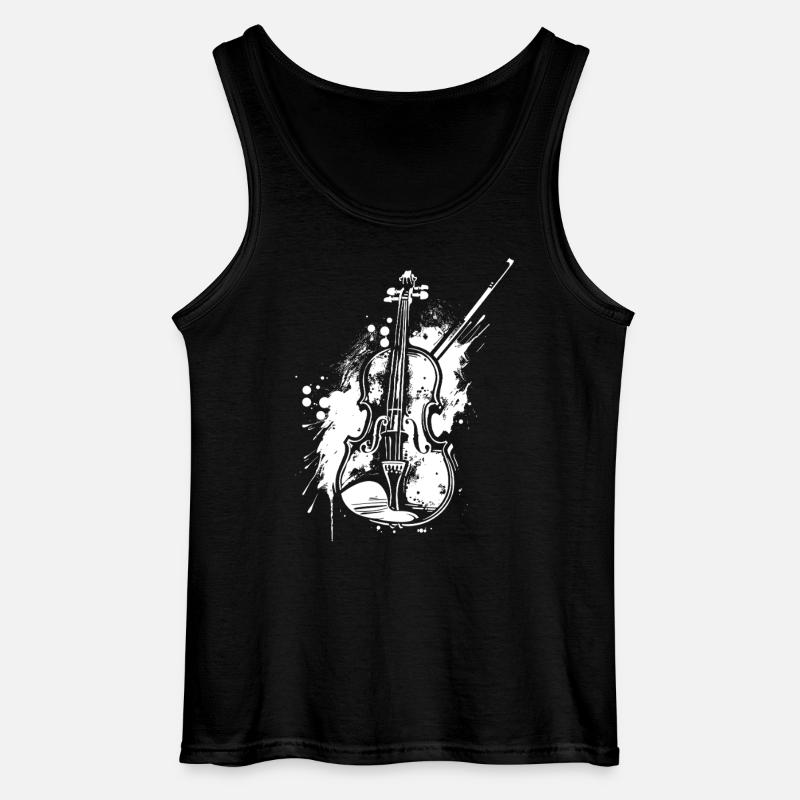 Lustige Violine - Gildan Männer Tank Top - Schwarz