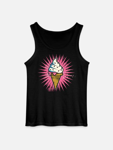 Cream Cartoon Look - Gildan Men’s Tank Top - black