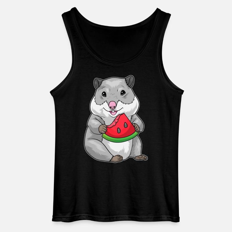 Hamster Watermelon - Gildan Men’s Tank Top - black